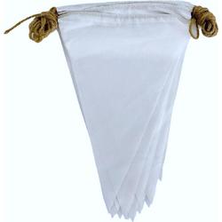 A sunny day vlaggenlijn - stof -  wit - bruiloft decoratie - 10 meter