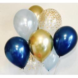 Luxe Set Ballonnen Blauw Goud (32 stuks) / Ballonnen blauw / Verjaardag / Geboorte / Bruiloft Decoratie / Ballon Set / Ballonnenboog / Blauwe Feestversiering / Gender Reveal Party / Babyshower / Kinderfeest / Ballonnenset / Verjaardag Jongen