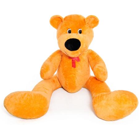 Grote knuffelbeer - Teddybeer - oranje - 110 cm