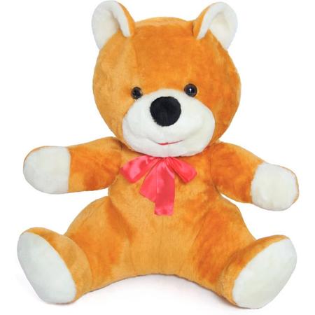 Grote knuffelbeer - Teddybeer - oranje - 110 cm