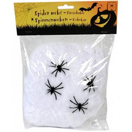 2x Arti Casa Halloween spinnenweb met vier spinnen