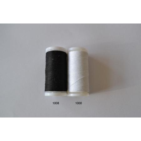 Artifil - set wit en zwart garen - universeel naaigaren geschikt voor naaimachine en handnaaien - polyester - 2x 200m