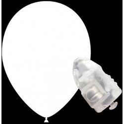 5 stuks ledverlichte Feestballonnen wit 26 cm pastel met losse LED-lampjes