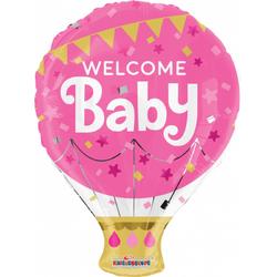 Folie ballon als luchtballon welcome baby 46 cm groot