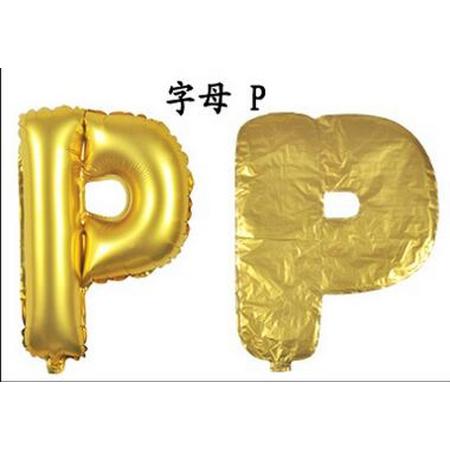 ballon - 100 cm - goud - letter - P