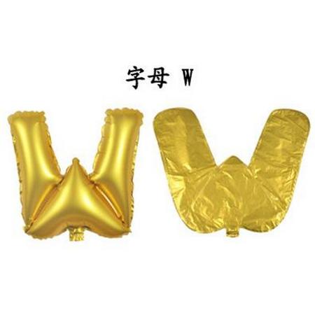 ballon - 100 cm - goud - letter - W