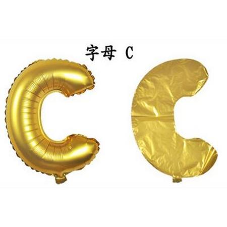 ballonnenparade ballon - 100 cm - goud - letter - C