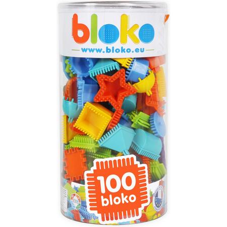 Bloko - tube met 100 bouwstukken - Classic - Bouwset