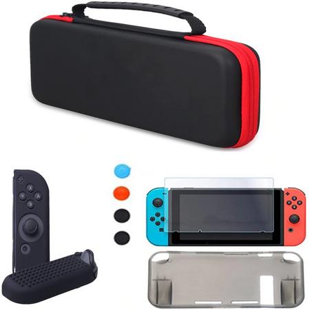 Nintendo Switch  Bescherm Set - Accessoire Set - Case - Beschermhoes - Siliconen Hoesje
