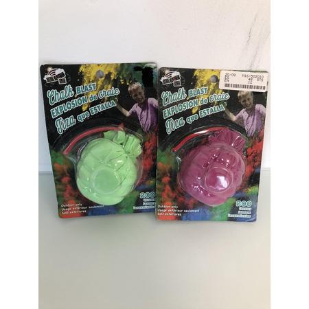 Set van twee kalkwerpballen paars & groen
