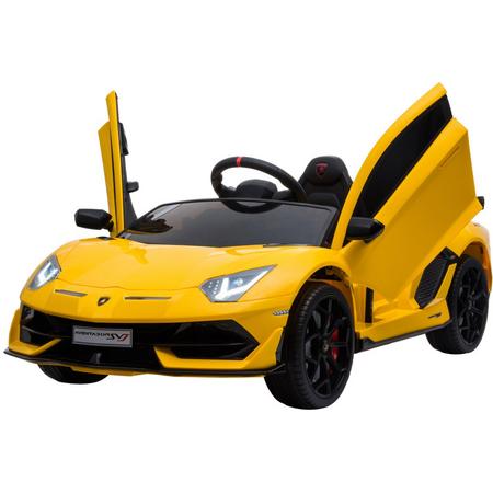 Elektrische auto Lamborghini Aventador SVJ geel