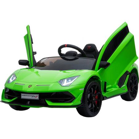 Elektrische auto Lamborghini Aventador SVJ groen