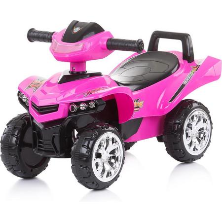 Loopauto ATV roze, met opbergruimte