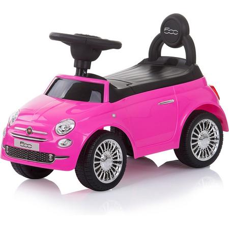 Loopauto Fiat 500 roze, voor een muzikale rit!