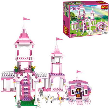 Cogo Prinses kasteel - bouwsteen set van 500stuks - educatief meisje blokken speelgoed