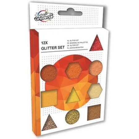 Craft Universe Glitter Set 15x9 Cm Oranje/goud 12-delig