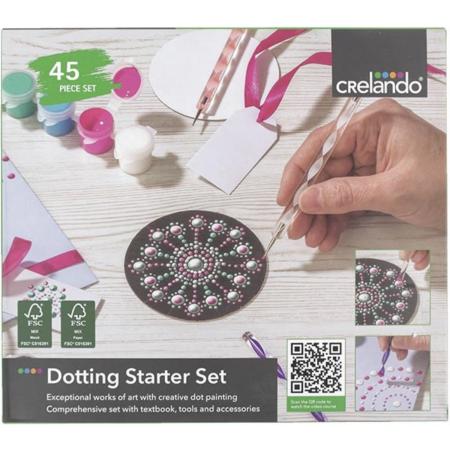 Crelando – Dotting Starter Set - Complete set - Teken sjablonen - 45 Delig