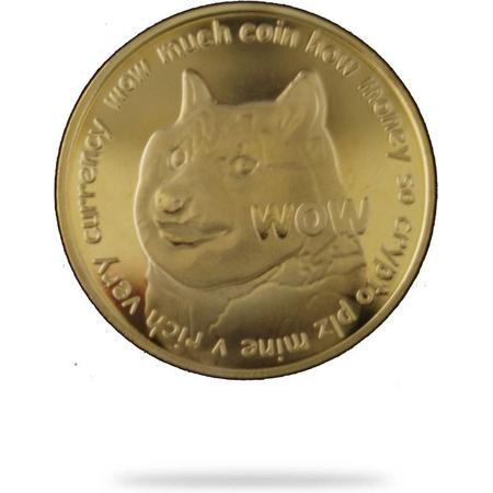 Doge munt goud - cryptotoken - fysieke munt