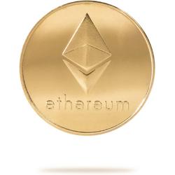 Ethereum munt goud - cryptotoken - fysieke munt