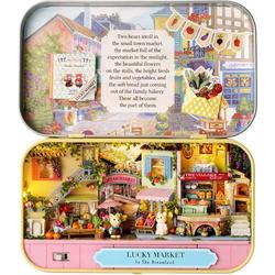 CUTE ROOM - Miniatuur Poppenhuis Bouwpakket in Tinnen Doos - Box Theater : Dreamland Trilogie Serie - Q-008 Lucky Market