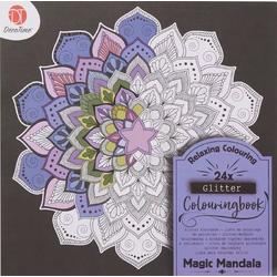 Decotime - Volwassen kleurenboek - Magic Mandala - Relaxing - Glitter Kleurboek - Tekenen - Kleuren - Creatief.