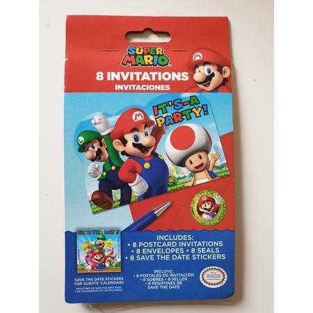 Mario Bros uitnodigingen