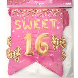 Slinger Sweet 16 - lengte 6 meter - roze - goud