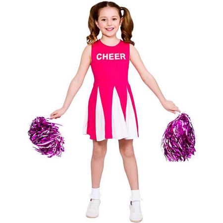 Girls Cheerleader jurkje - Hot Pink (8-10)