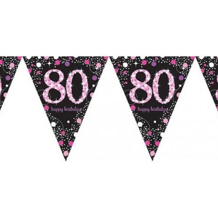 Vlaggenlijn 80 Sparkling celebrations roze 4 meter