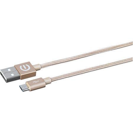 eSTUFF 1m USB 2.0 USB-kabel USB A Micro-USB B Goud