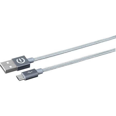 eSTUFF 1m USB 2.0 USB-kabel USB A Micro-USB B Grijs