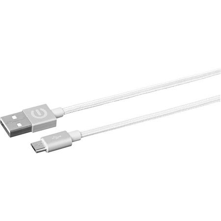 eSTUFF 1m microUSB- USB A m/m USB-kabel 2.0 Micro-USB A Zilver