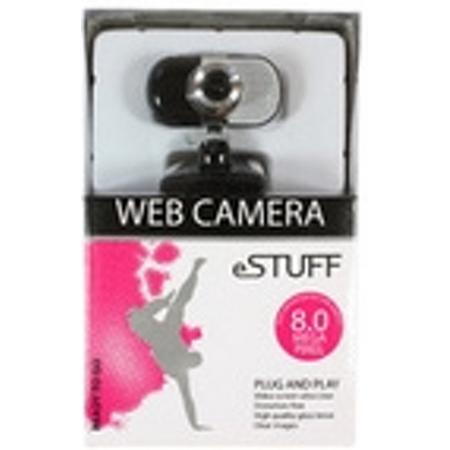 eSTUFF ES3004 Zwart, Zilver webcam