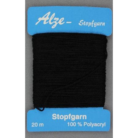 zwart stopgaren - garenkaartje 20 m - polyacryl - kleur 820 - garen om te stoppen