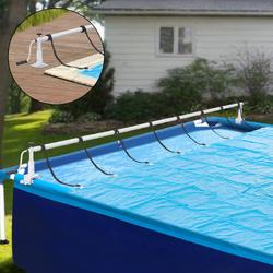 Oprolsysteem Oliveti zwembad afdekzeil 147-555 cm met 8 spanbanden