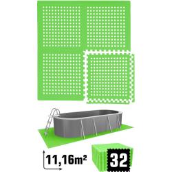 11.2 m² poolmat - 32 EVA schuim matten 62x62 outdoor poolpad - pool ondermatten