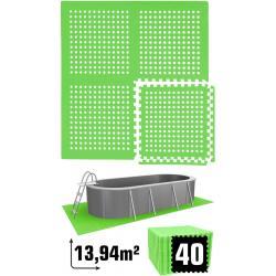 13.9 m² poolmat - 40 EVA schuim matten 62x62 outdoor poolpad - pool ondermatten