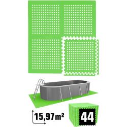 16 m² poolmat - 44 EVA schuim matten 62x62 - outdoor poolpad - pool ondermatten