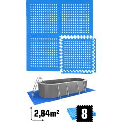 2.8 m² poolmat - 8 EVA schuim matten 62x62 - outdoor poolpad - pool ondermatten