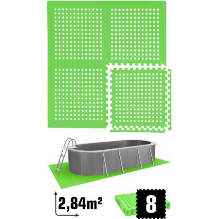 2.8 m² poolmat - 8 EVA schuim matten 62x62 - outdoor poolpad - pool ondermatten