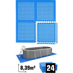 8.4 m² poolmat - 24 EVA schuim matten 62x62 - outdoor poolpad - pool ondermatten