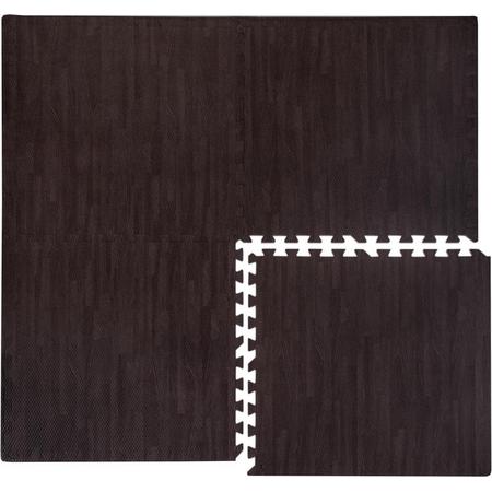 Puzzelmat houten motief 60x60cm vloerdecoratiemat beschermend puzzel tapijt