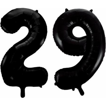 Folieballon 29 jaar zwart 86cm
