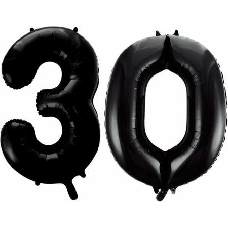 Folieballon 30 jaar zwart 41cm