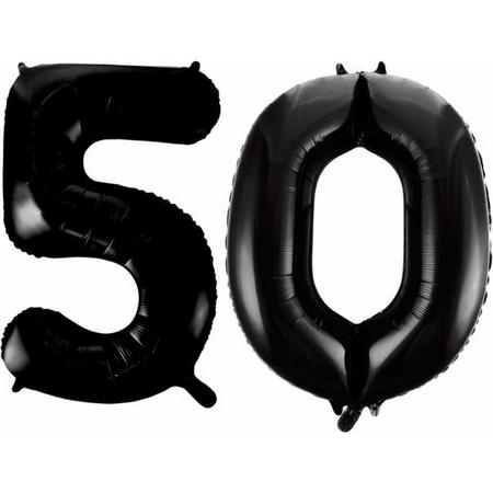 Folieballon 50 jaar zwart 86cm