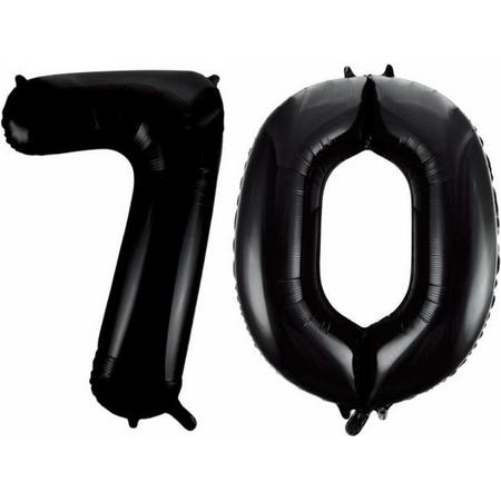 Folieballon 70 jaar zwart 41cm