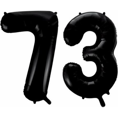 Folieballon 73 jaar zwart 41cm