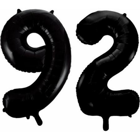 Folieballon 92 jaar zwart 41cm