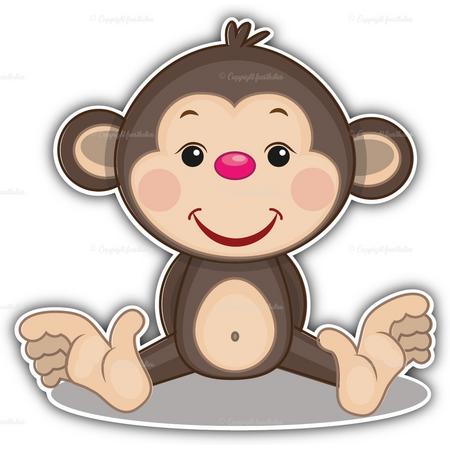 geboortebord bruin aapje