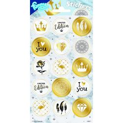 Funny Products Stickers Gold 20 X 10 Cm Fp;oe Goud 15 Stuks